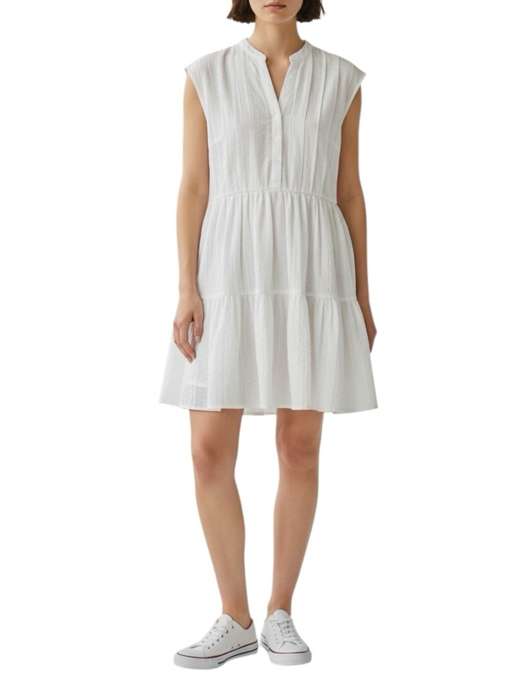 YAS cotton pin tuck sleeveless loose fit cotton dress size L excellent condition